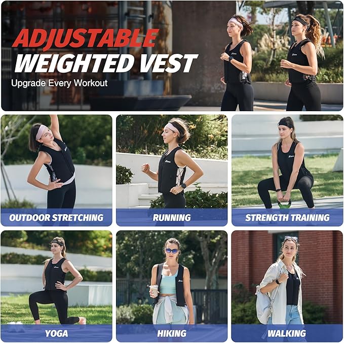 ZELUS Weighted Vest, 10&15lb. Z-Fit Weight Vest for Women Men with Adjustable Soft Iron Weights, Unisex Training Vest for Walking Strength Training, Workout Vest with Pockets Reflective Strip (Black, M/L)