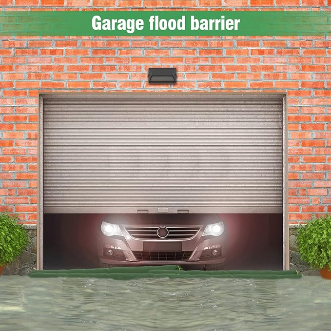 4 Pcs 6' × 6" Long Sand Bags for Flooding - Thickened Canvas Flood Protection Sandbag Tube with Elastic Band, Reusable Flood Rain Wind Barrier Sand Bag Tube for Door Window Flood Control