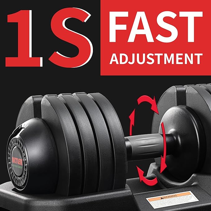22LBS/25LBS/52LBS Single/Pair Adjustable Dumbbells Set Premium Rubber Coated Dumbbell Set with Secure Locking Mechanism for Safe & Customizable Strength Training