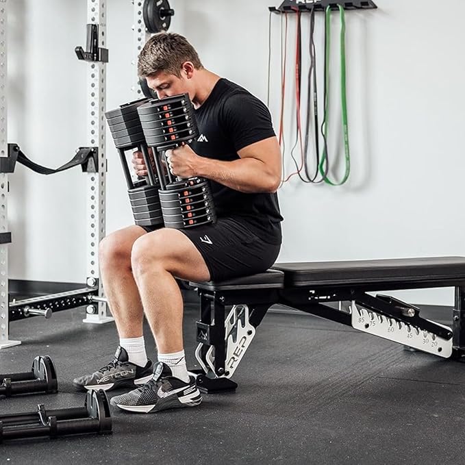 Rep Fitness Quickdraw Adjustable Dumbbells, Multiple weight ranges available including: 5-30, 5-40,5-50 and 5-60 lbs