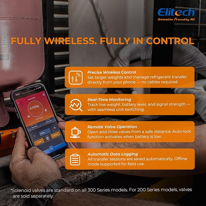 Elitech LMC-210A Refrigerant Charging Scale 330lbs HVAC Freon Scale with APP Wireless Remote Control
