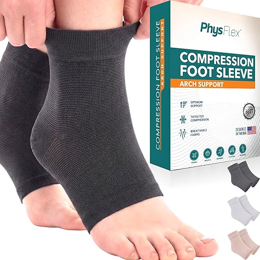 Ankle Brace for Women & Men - Compression Socks 20-30mmHg, Achilles Tendonitis, Plantar Fasciitis Relief, Sprained Ankle, Heel Spurs, Foot Swelling & Fatigue, Arch Support (1 Pair)