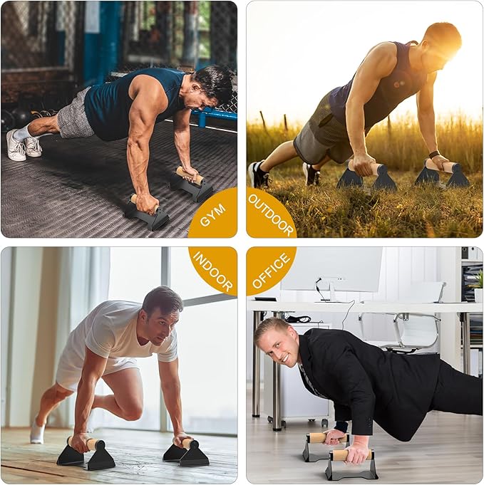 Kipika Push Up Bars, Pushup Stands, Anti-Slip Soft Plastic Push Up Handles, Bottom Anti-Slip Pad, Strength Training Equipment, Perfect for Floor Workout Exercise