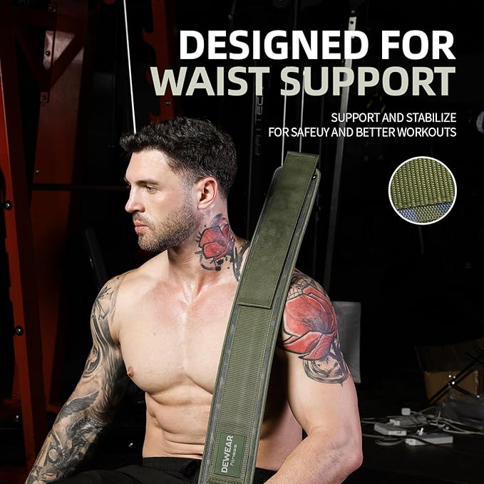 Durable Weight Lifting Belt, 4'' Wide Gym Belt for Bodybuilding, Powerlifting, Squats, Deadlift - Provides Lumbar Support & Stability for Men & Women