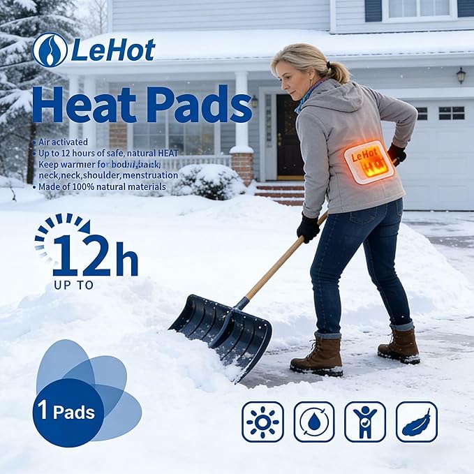 Hot Body Warmers - 30 Pack Disposable Adhesive Patches for Up to 12 Hours of Safe, Natural Heat, Ideal for Outdoor Activities Like Skiing, Hiking & More, Fastest Activation for On-the-Go Warmth.