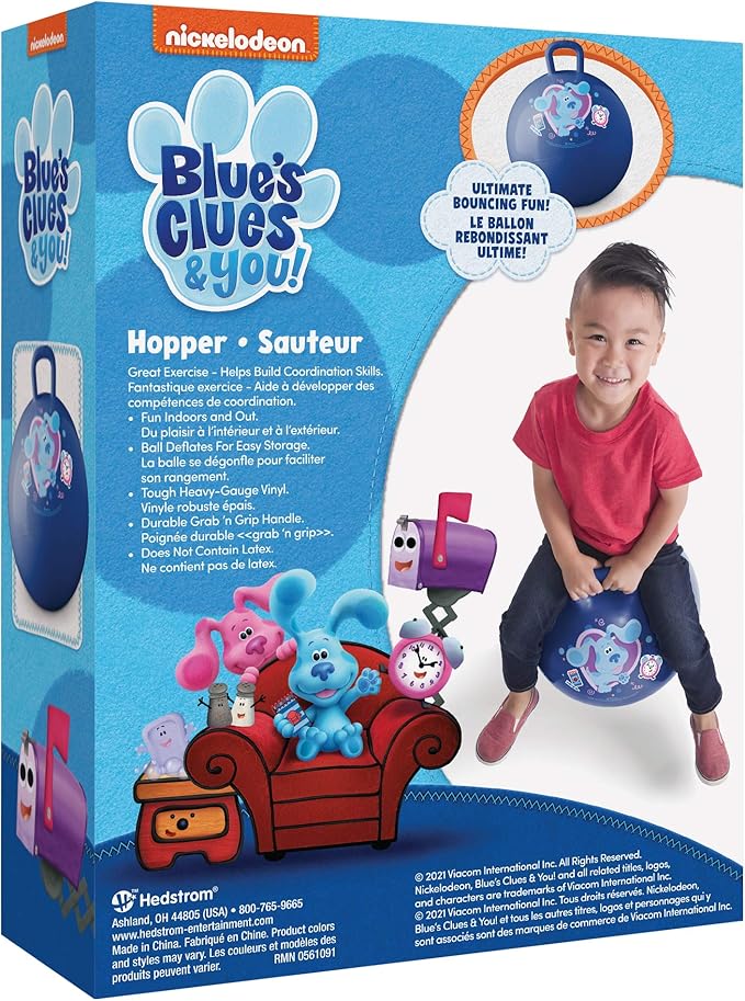 Hedstrom Blue's Clue and You Hopper Ball, Hop Ball for Kids, 15 Inch, Blues Clues (55-7546)
