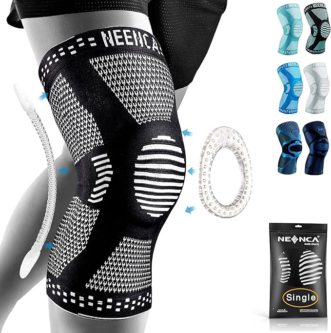 NEENCA Professional Knee Brace for Women/Men, Knee Support with Patella Pad & Side Stabilizers, Compression Knee Sleeve for Knee Joint Pain, Meniscus Tear, ACL, PCL, Runner, Workout