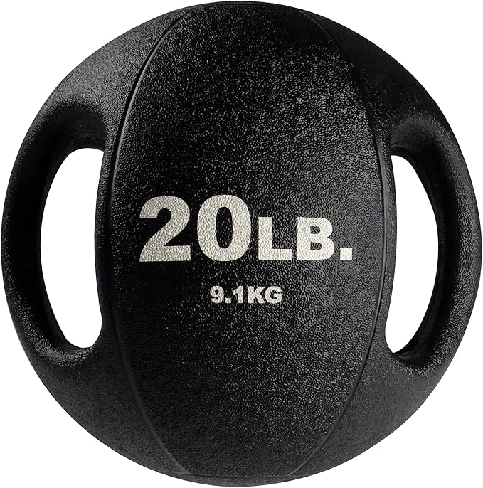 Body-Solid Heavy-Duty Exercise Medicine Balls with Dual Handles, Durable Non Slip Rubber Grip Medicine Ball for Weights Training, Weightlifting & Core Workouts.