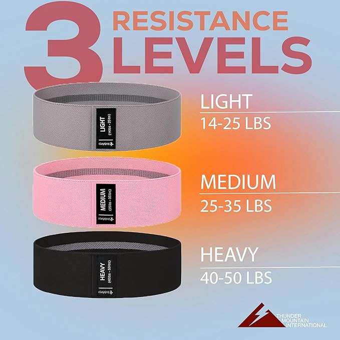 BodyForge Resistance Bands for Working Out, 3 Booty Bands for Women Men Fabric Elastic Bands for Exercise Bands for Legs Bands for Working Out Hip Thigh Glute Bands Set & with Carry Bag & Manual