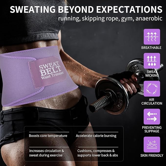 Lisacool Waist Trainer for Women Lower Belly Fat,Waist Sweat Band for Women,Belly Band Sweat Belt,Stomach Wrap,Body Shaper