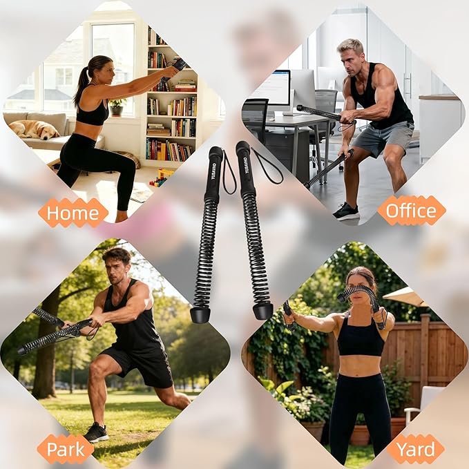 Ropeless Battle Ropes for Home Gym-Portable Cordless Training Rope Fitness Equipment for Men & Women,Weighted Workout Ropes for HIIT,Versatile Exercise Equipment for Home and Travel(Pink)