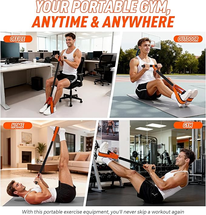 2026 Upgraded Durable Pedal Resistance Band with Handle, Thickened Latex Tubes and Soft Foam Fabric Foot Pedal, Sit Up Exercise Equipment for Abdomen, Waist, Arm, Core/ABS, Leg, Physical Therapy