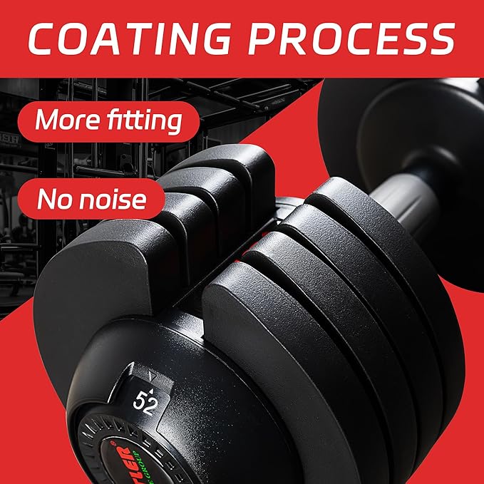22LBS/25LBS/52LBS Single/Pair Adjustable Dumbbells Set Premium Rubber Coated Dumbbell Set with Secure Locking Mechanism for Safe & Customizable Strength Training