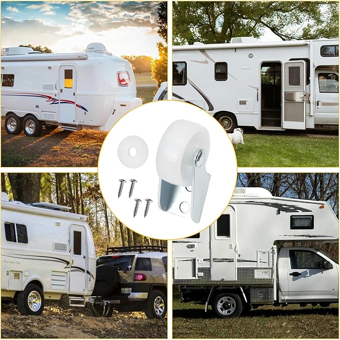 RV Door Awning Roller Wheel Replacement for JR Products 05004 Track, Universal Camper Screen Door Shade Parts, Travel Trailer Awning Replacement,Camper Canopy Roller Protector, Disc