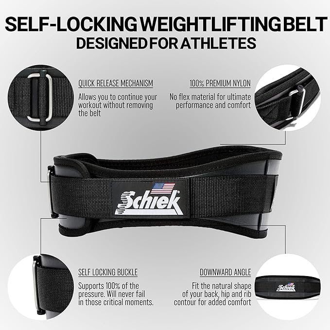 Schiek Sports Model 3004 Power Lifting Belt - Black