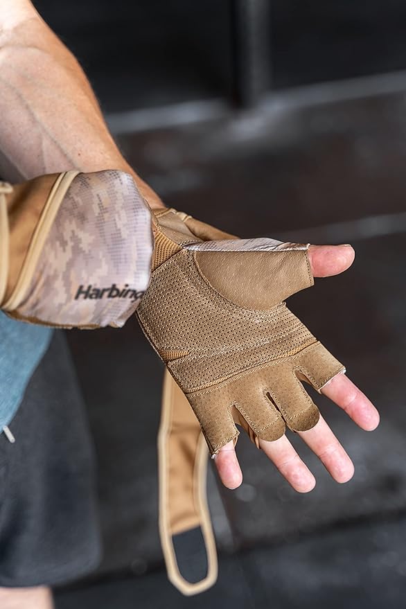 Harbinger Pro Wristwrap Gloves 2.0 for Weightlifting, Training, Fitness, and Gym Workouts with Wrist Support