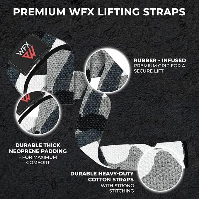Weight Lifting Straps Wrist Support Padded Neoprene Gym Cross Training Hand Bar Weightlifting Straps Fitness Bodybuilding Power Exercise Grips Deadlift Men Women