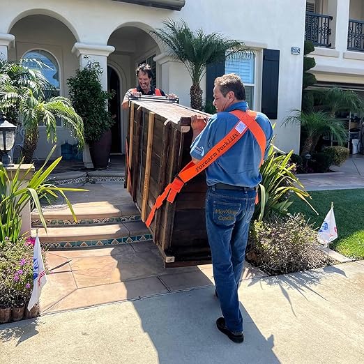 Forearm Forklift Shoulder Harness XL, Heavy Duty Furniture Lifting Tool Set with Extended Lift Strap, Professional Appliance Moving Straps & Furniture Straps for Moving, 800 lb Capacity, Orange