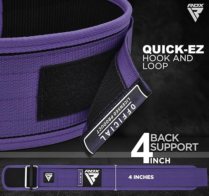 RDX Women Weight Lifting Belt 4” Adjustable Back Lumbar Support Bodybuilding, Powerlifting Strength Training Core Exercise Fitness Workout Squats Deadlifts,Ladies Home Gym Equipment