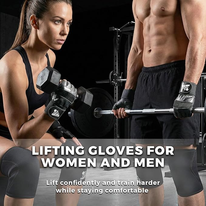 Nordic Lifting Weight Lifting Gloves with 12" Wrist Wraps – Workout Gloves with Wrist Support for Men & Women, Cross Training, Powerlifting, Gym & Fitness Protection, Durable Grip & Comfort Fit