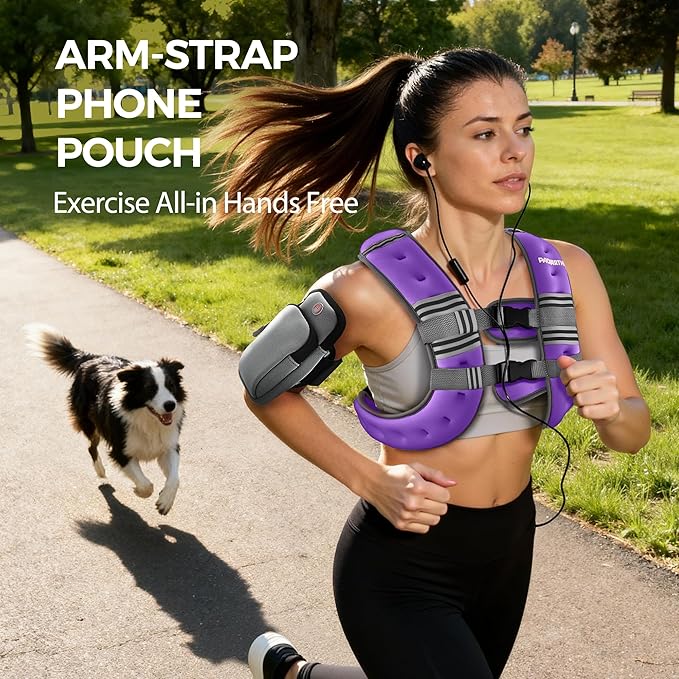 PACEARTH Weighted Vest,6lb/8lb/10lb/12lb/16lb/20lb/25lb/30lb Weight Vest with Reflective Stripe, Body Weight Vests for Women, Men, Weight Loss Workout, Strength Training, Running, Walking, Jogging