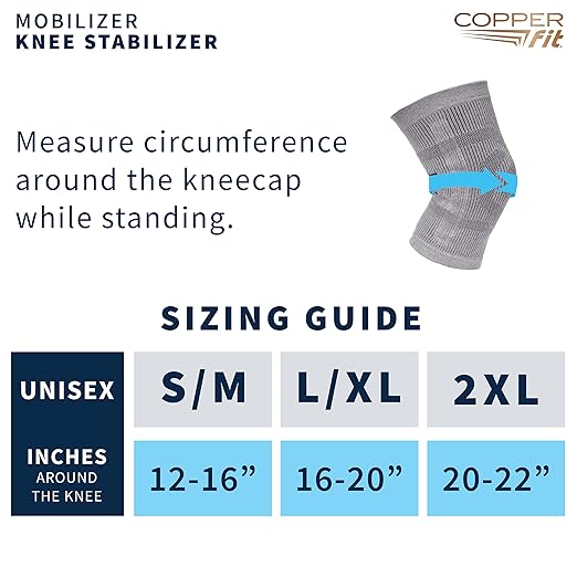 Copper Fit Mobilizer Knee Sleeve – ProSeries with Removable Side Stabilizers Knee Support for Advanced Recovery – Mobility, Knee Pain, Swelling, Inflammation, Circulation, Arthritis, Tendonitis (2XL)