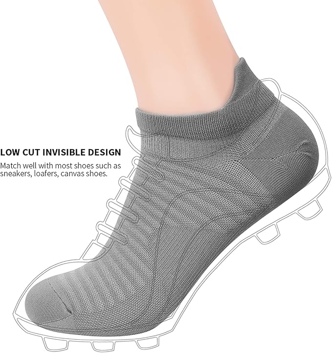 Compression Running Ankle Socks (6 Pairs) for Men & Women, Running Socks With Arch Support