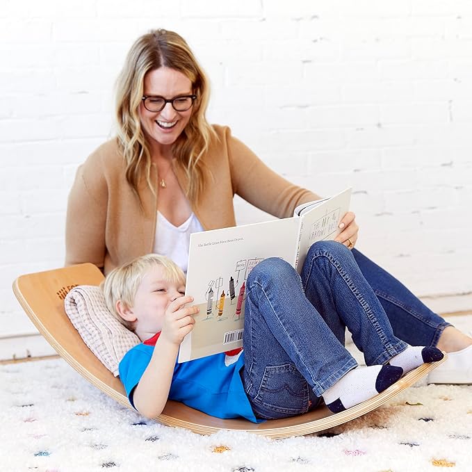 ECR4Kids Balance Board with Felt Base, Montessori Toy, Light Grey