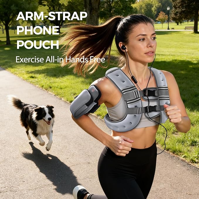 PACEARTH Weighted Vest,6lb/8lb/10lb/12lb/16lb/20lb/25lb/30lb Weight Vest with Reflective Stripe, Body Weight Vests for Women, Men, Weight Loss Workout, Strength Training, Running, Walking, Jogging
