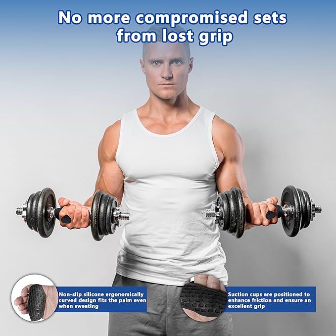 Silicone Gym Grips for Weight Lifting,Workout Gloves for Women Men Alternative,Anti Slip Gym Workout Grip,Rubber Gym Hand Grips-Weightlifting Grips Pad for Barbell,Pull Up,Ryptfit,Training