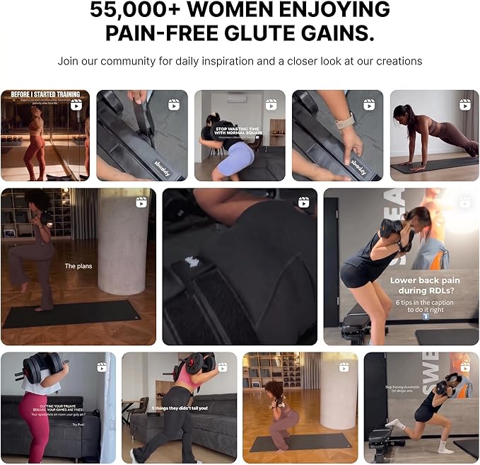 Hip Thrust Belt with Dual-Strap Design – Booty Builder for Heavy Dumbbells, Kettlebells & Plates Up to 400 lbs – Comfortable Glute Workout Equipment for Women – Coach Tested – Home & Gym Use.