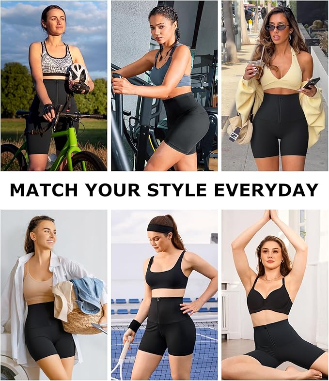 TrainingGirl Compression Sweat Shorts for Women Workout Sauna Suit Gym Sets High Waist Trainer Thigh Fat Slimmer Yoga Pants