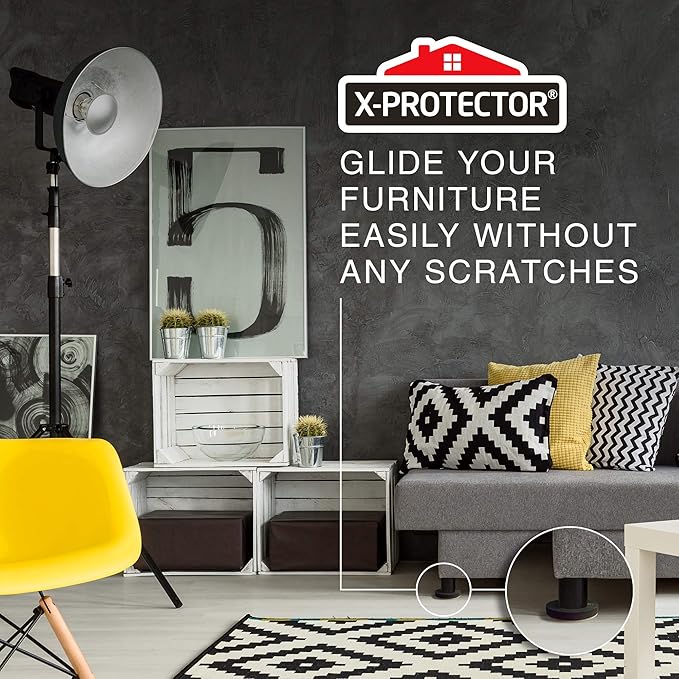 Felt Furniture Sliders Hardwood Floors X-PROTECTOR – 16 PCS 3 1/2" Furniture Sliders – Heavy Duty Felt Sliders Hard Surfaces – Move Your Furniture Easily & Safely!