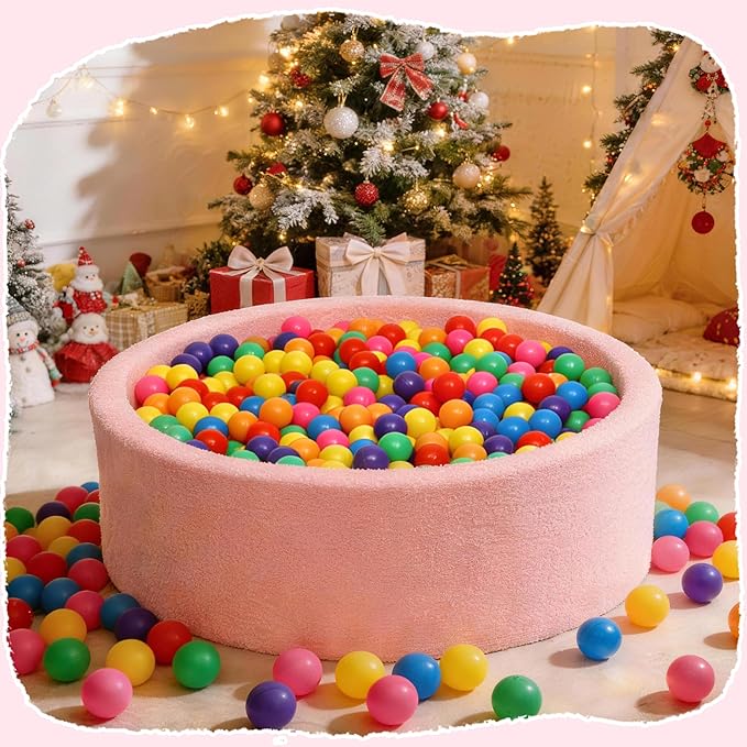 Vanland Ball Pit Balls for Baby and Toddler Phthalate Free BPA Free Crush Proof Plastic - Multicolored Pit Balls in Reusable Play Toys for Kids with Storage Bag