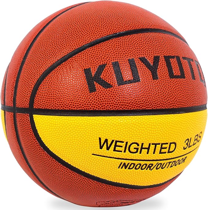 KUYOTQ 3LBS/3.3LBS/2.2LBS Weighted Heavy Training Basketball 29.5/28.5" in and Outdoor Improving Handling Dribbling Passing Rebounding Skill Composite Size 7/6 Weighted Training Basketball Equipment