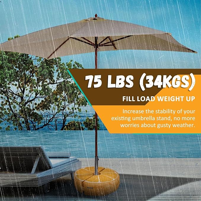 Lawn Social Umbrella Base Weight Bag,18inch Round Sand Bags for Umbrella Base,Heavy Duty Sand Bag for Umbrella Base Fits for Cantilever Patio Umbrella,Fits Any Offset (Orange)