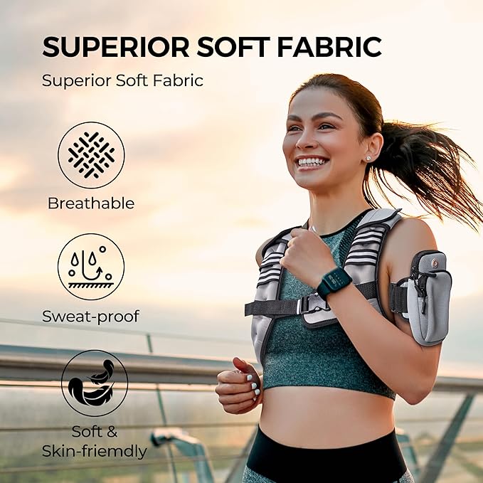 PACEARTH Weighted Vest,6lb/8lb/10lb/12lb/16lb/20lb/25lb/30lb Weight Vest with Reflective Stripe, Body Weight Vests for Women, Men, Weight Loss Workout, Strength Training, Running, Walking, Jogging