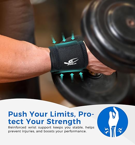 HiRui 2 Pack Wrist Compression Straps – Dual‑Layer Wrist Brace for Pain Relief & Support, Tendonitis, Carpal Tunnel, Arthritis – Adjustable Wrist Wraps for Fitness, Workouts & Everyday Use (Black)