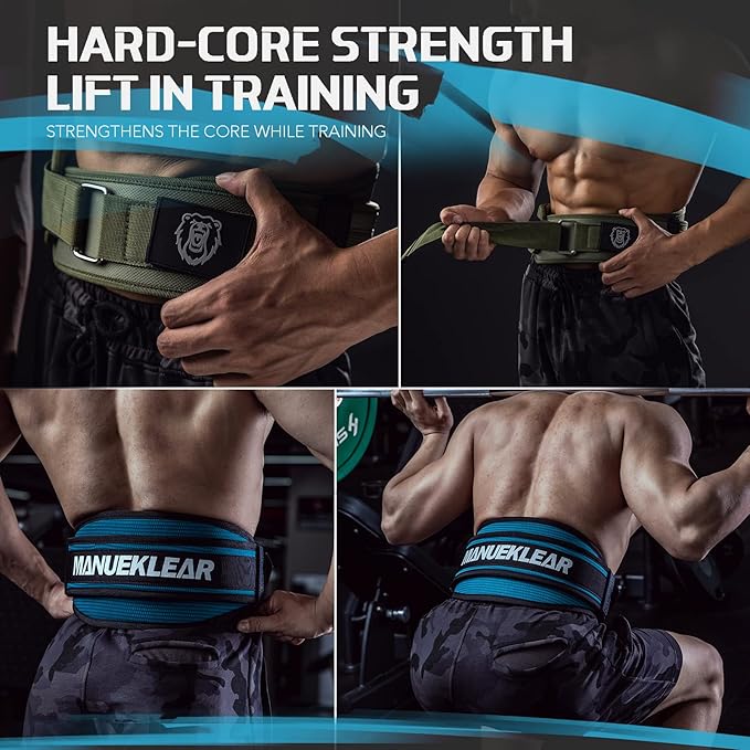 Weight Lifting Belt, Lifting Belts for Women Men,MANUEKLEAR Weightlifting Belt Quick Locking Back Support for Bodybuilding, Fitness, Powerlifting, Cross Training, Squats, Workout, Exercise