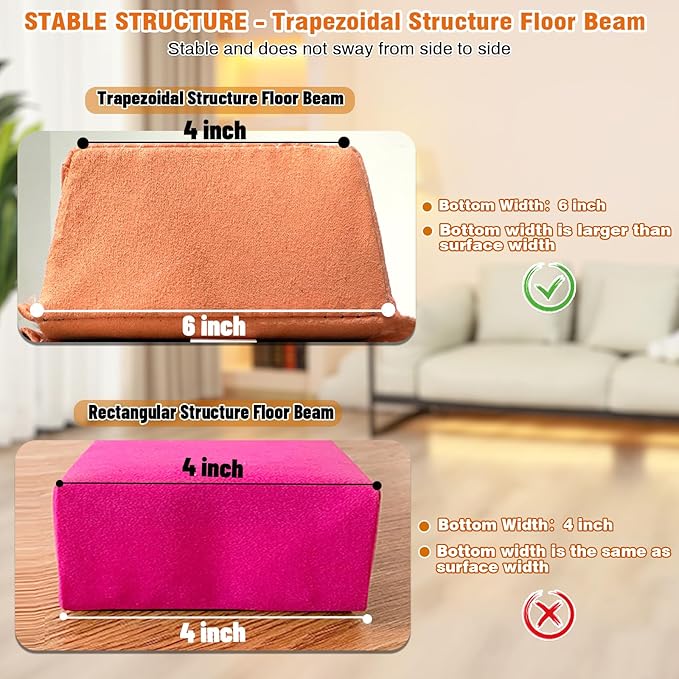 MARFULA 6 FT / 8 FT / 9 FT Folding Gymnastics Beam Foam Balance Floor Beam - Extra Firm - Suede Cover - Anti Slip Bottom with Carry Bag for Kids/Adults Home Use
