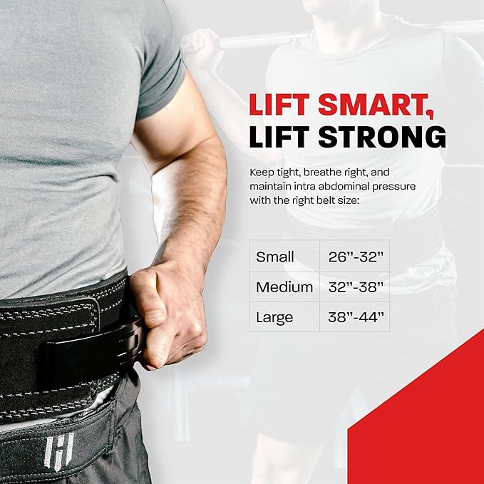 Hawk Sports Weightlifting Belt for Men and Women, Black 10mm Thick, 4-Inch Wide Lever Belt for Safely Increasing Weight and Lifting Power for Deadlifts, Squats, and Other Workouts