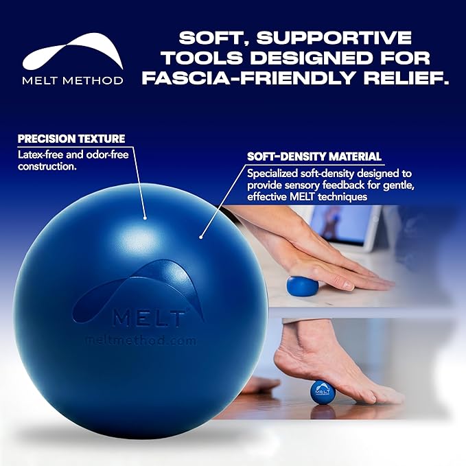 MELT Method Hand & Foot Therapy Ball Kit w/ Sensory FasciaPoint - Therapy Massage Ball Set and Massage Roller for Plantar Fasciitis, Trigger Point, & Myofascial Release - Hand & Foot Roller Massager