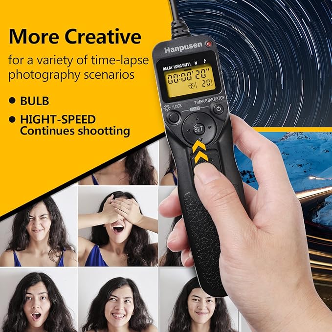 Camera Wired Timer Shutter Release, Camera Intervalometer Shutter Release Cords Compatible with Nikon Df, Z7, Z7 II, Z6, Z6 II, Z5, D750, D780, D5300, COOLPIX P950; Replaces Nikon MC-DC2
