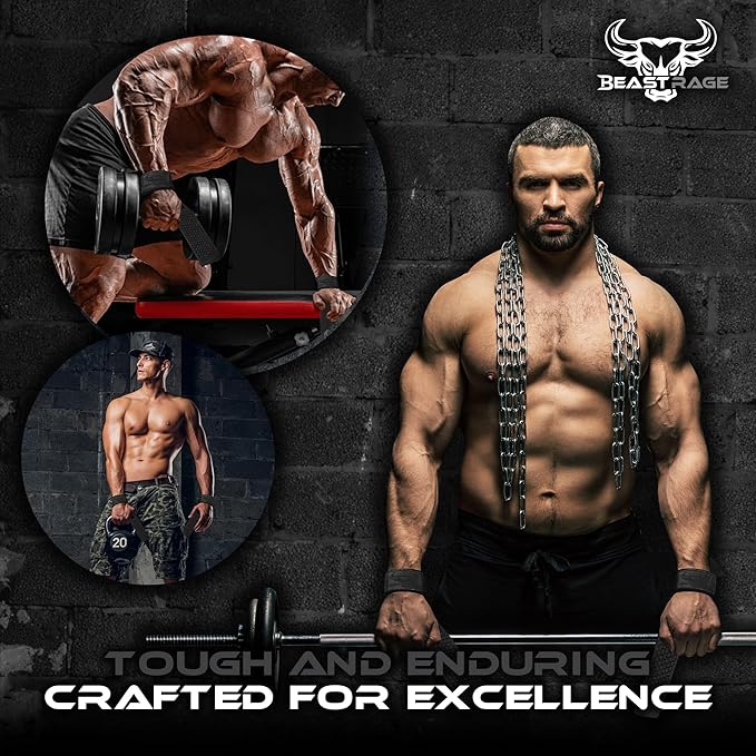 BEAST RAGE Lifting Wrist Straps for Weightlifting, Straps Gym Grip Power Workouts Lifting Straps Padded Cotton Men Women Wrap Lift, Deadlift Bodybuilding Weight Lifting Exercise Straps