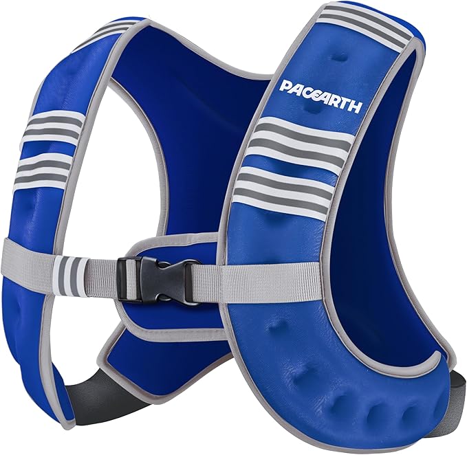 PACEARTH Weighted Vest,6lb/8lb/10lb/12lb/16lb/20lb/25lb/30lb Weight Vest with Reflective Stripe, Body Weight Vests for Women, Men, Weight Loss Workout, Strength Training, Running, Walking, Jogging