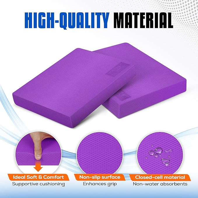 Yes4All Balance Pad, Nonslip TPE Foam Balance Pad with Upgraded Sizes - L, XL, XXL Balance Mat for Fitness, Yoga & Stability Training - Multicolor Options