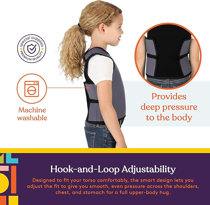 Special Supplies Sensory Compression Vest Deep Pressure Comfort (Grey, X-Small)