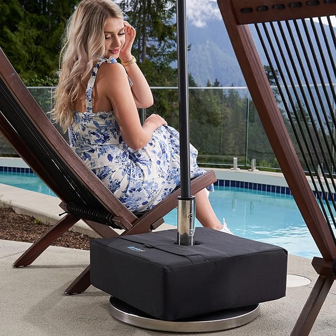 Gravipod Umbrella Base Weight | Outdoor Sand-Fillable Stabilizer for Cantilever, Offset, and Patio Umbrellas | Heavy-Duty Weather-Resistant Fabric