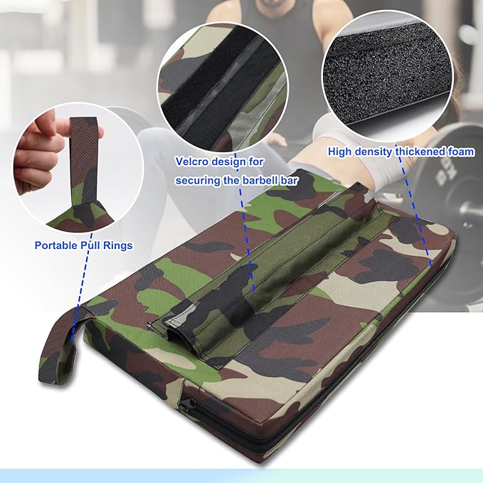 Square Hip-Thrust Pad Protective Extra Thick Foam pad for Barbell Weightlifting Hip Thrusts and Glute Bridges Workouts Home Gym Equipment