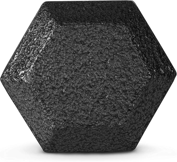CAP Barbell Cast Iron Hex Dumbbell, Black, Single, 75 lb